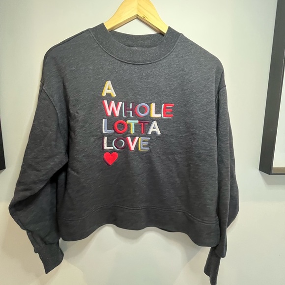 Gray Women's Sweatshirt with Colorful Embroidery - Picture 1 of 3